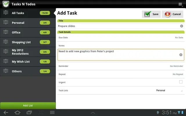 Tasks N Todos Lite android App screenshot 9